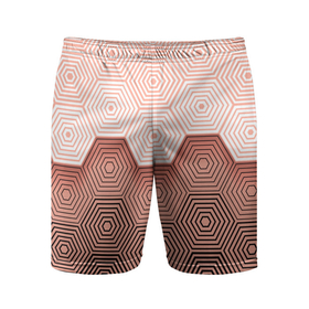 Мужские шорты спортивные с принтом Hexagon Minimal в Тюмени,  |  | абстракция | бронь | броня | геометрия | рисунок | узор | шестиугольник