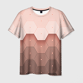Мужская футболка 3D с принтом Hexagon Minimal в Санкт-Петербурге, 100% полиэфир | прямой крой, круглый вырез горловины, длина до линии бедер | абстракция | бронь | броня | геометрия | рисунок | узор | шестиугольник