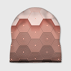 Шапка 3D с принтом Hexagon Minimal в Курске, 100% полиэстер | универсальный размер, печать по всей поверхности изделия | абстракция | бронь | броня | геометрия | рисунок | узор | шестиугольник