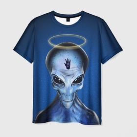 Мужская футболка 3D с принтом Инопланетное существо в Белгороде, 100% полиэфир | прямой крой, круглый вырез горловины, длина до линии бедер | 