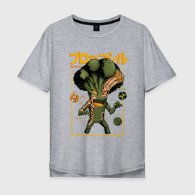 Мужская футболка хлопок Oversize с принтом Monster Broccoli в Белгороде, 100% хлопок | свободный крой, круглый ворот, “спинка” длиннее передней части | Тематика изображения на принте: broccoli | japan | japan style | japanese | japanese style | monster | брокколи | еда | монстр | тренд | тренды | япония | японский стиль