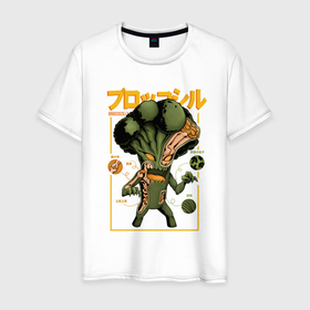 Мужская футболка хлопок с принтом Monster Broccoli в Тюмени, 100% хлопок | прямой крой, круглый вырез горловины, длина до линии бедер, слегка спущенное плечо. | broccoli | japan | japan style | japanese | japanese style | monster | брокколи | еда | монстр | тренд | тренды | япония | японский стиль