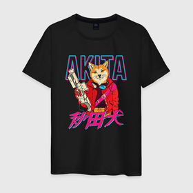 Мужская футболка хлопок с принтом Japanese Akita Inu в Петрозаводске, 100% хлопок | прямой крой, круглый вырез горловины, длина до линии бедер, слегка спущенное плечо. | japan | japan style | japanese | japanese style | акита | акита ину | тренд | тренды | япония | японский стиль