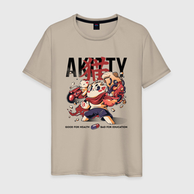 Мужская футболка хлопок с принтом Akitty в Санкт-Петербурге, 100% хлопок | прямой крой, круглый вырез горловины, длина до линии бедер, слегка спущенное плечо. | akira | akita | dog | japan | japan style | japanese | japanese style | monster | акита | акита ину | монстр | собака | тренд | тренды | япония | японский стиль
