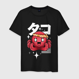 Мужская футболка хлопок с принтом Japanese octopus в Курске, 100% хлопок | прямой крой, круглый вырез горловины, длина до линии бедер, слегка спущенное плечо. | japan | japan style | japanese | japanese style | monster | octopus | монстр | осьминог | тренд | тренды | япония | японский стиль