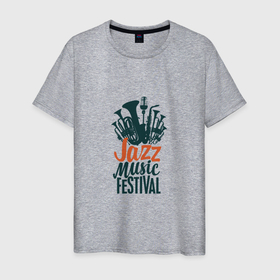 Мужская футболка хлопок с принтом Jazz   Festival в Курске, 100% хлопок | прямой крой, круглый вырез горловины, длина до линии бедер, слегка спущенное плечо. | jazz | music | африка | блюз | джаз | мелодия | музыка | музыкант | оркестр | пианино | саксофон | труба | фортепиано