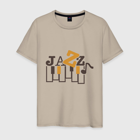 Мужская футболка хлопок с принтом Jazz Piano в Тюмени, 100% хлопок | прямой крой, круглый вырез горловины, длина до линии бедер, слегка спущенное плечо. | Тематика изображения на принте: jazz | music | африка | блюз | джаз | мелодия | музыка | музыкант | оркестр | пианино | саксофон | труба | фортепиано