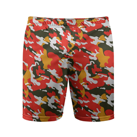 Мужские шорты спортивные с принтом Летний яркий камуфляж в Новосибирске,  |  | camouflage | защита | камуфляж | лето | маскировка | пятна | яркий