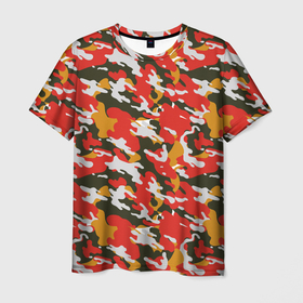 Мужская футболка 3D с принтом Летний яркий камуфляж в Тюмени, 100% полиэфир | прямой крой, круглый вырез горловины, длина до линии бедер | camouflage | защита | камуфляж | лето | маскировка | пятна | яркий
