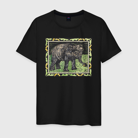 Мужская футболка хлопок с принтом Olifant Met Fles (Слон) в Екатеринбурге, 100% хлопок | прямой крой, круглый вырез горловины, длина до линии бедер, слегка спущенное плечо. | абстракция | винтаж | животные | картина | классика | минимализм | паттерн | природа | слон | цветы | экспрессионизм