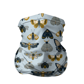 Бандана-труба 3D с принтом Мистические бабочки мотыльки на голубом фоне в Санкт-Петербурге, 100% полиэстер, ткань с особыми свойствами — Activecool | плотность 150‒180 г/м2; хорошо тянется, но сохраняет форму | бабочки | мистика | мистические мотыльки | мистический | мистический бабочки | мотыльки | эзотерика | эзотерический