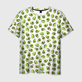 Мужская футболка 3D с принтом Смешное авокадо на белом фоне в Санкт-Петербурге, 100% полиэфир | прямой крой, круглый вырез горловины, длина до линии бедер | Тематика изображения на принте: авокадо | детский | забавный | летний | пляжный | прикольный авокадо | сочный | фрукты