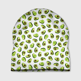 Шапка 3D с принтом Смешное авокадо на белом фоне в Петрозаводске, 100% полиэстер | универсальный размер, печать по всей поверхности изделия | авокадо | детский | забавный | летний | пляжный | прикольный авокадо | сочный | фрукты