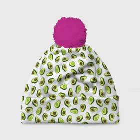 Шапка 3D c помпоном с принтом Смешное авокадо на белом фоне в Тюмени, 100% полиэстер | универсальный размер, печать по всей поверхности изделия | авокадо | детский | забавный | летний | пляжный | прикольный авокадо | сочный | фрукты