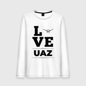Мужской лонгслив хлопок с принтом UAZ Love Classic в Петрозаводске, 100% хлопок |  | auto | brand | logo | love | symbol | uaz | авто | бренд | лого | символ | уаз