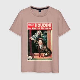 Мужская футболка хлопок с принтом Poster Harry Houdini (Episode Eight) в Белгороде, 100% хлопок | прямой крой, круглый вырез горловины, длина до линии бедер, слегка спущенное плечо. | винтажный плакат | винтажный постер | гарри гудини | иллюзионист | плакат | постер | ретро | старый плакат | старый постер | эрик вайс