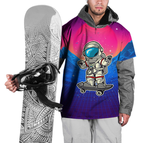 Накидка на куртку 3D с принтом космонавт  на  скейте в Санкт-Петербурге, 100% полиэстер |  | астронавт | космонавт | космос | скейт | скейтер