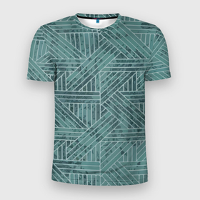 Мужская футболка 3D Slim с принтом Геометрический минималистический паттерн в Новосибирске, 100% полиэстер с улучшенными характеристиками | приталенный силуэт, круглая горловина, широкие плечи, сужается к линии бедра | abstraction | geonetry | minimalism | pattern | абстракция | геометрия | минимализм | паттерн