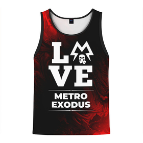 Мужская майка 3D с принтом Metro Exodus Love Классика в Белгороде, 100% полиэстер | круглая горловина, приталенный силуэт, длина до линии бедра. Пройма и горловина окантованы тонкой бейкой | exodus | hyperbeast | logo | love | metro | metro exodus | игра | игры | лого | логотип | метро | символ | эксодус