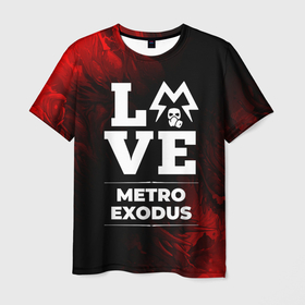 Мужская футболка 3D с принтом Metro Exodus Love Классика в Кировске, 100% полиэфир | прямой крой, круглый вырез горловины, длина до линии бедер | exodus | hyperbeast | logo | love | metro | metro exodus | игра | игры | лого | логотип | метро | символ | эксодус