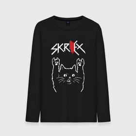 Мужской лонгслив хлопок с принтом Skrillex Рок кот , 100% хлопок |  | rock | skrillex | музыка | рок | рок кот | роккот | скриллекс