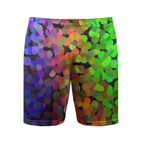 Мужские шорты спортивные с принтом Яркая палитра красок   блики ,  |  | Тематика изображения на принте: краски | мозаика | палитра | пятна | радуга | яркое