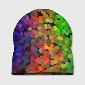 Шапка 3D с принтом Яркая палитра красок   блики , 100% полиэстер | универсальный размер, печать по всей поверхности изделия | краски | мозаика | палитра | пятна | радуга | яркое