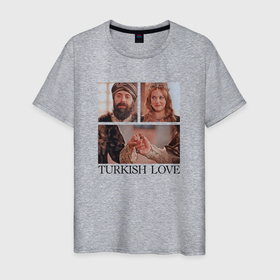 Мужская футболка хлопок с принтом Turkish Love Muhtesem Yuzyil в Новосибирске, 100% хлопок | прямой крой, круглый вырез горловины, длина до линии бедер, слегка спущенное плечо. | век | великолепный | великолепный век | сериалы | сулейман | султан | султан сулейман | турецкие | турецкие сериалы | турция