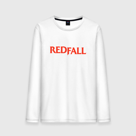 Мужской лонгслив хлопок с принтом Redfall logo в Новосибирске, 100% хлопок |  | bethesda | game | games | redfall | бесезда | игра | игры | рэдфол