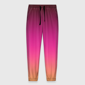 Мужские брюки 3D с принтом Оранжево пурпурный градиент в Тюмени, 100% полиэстер | манжеты по низу, эластичный пояс регулируется шнурком, по бокам два кармана без застежек, внутренняя часть кармана из мелкой сетки | gradient | trendy | градиент | оранжевый | полосы | пурпурный | размытые полосы | фон