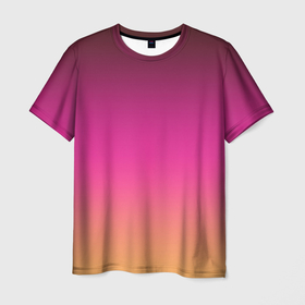 Мужская футболка 3D с принтом Оранжево пурпурный градиент в Петрозаводске, 100% полиэфир | прямой крой, круглый вырез горловины, длина до линии бедер | Тематика изображения на принте: gradient | trendy | градиент | оранжевый | полосы | пурпурный | размытые полосы | фон