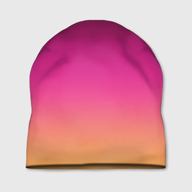 Шапка 3D с принтом Оранжево пурпурный градиент , 100% полиэстер | универсальный размер, печать по всей поверхности изделия | gradient | trendy | градиент | оранжевый | полосы | пурпурный | размытые полосы | фон