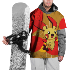 Накидка на куртку 3D с принтом Веселый Пикачу с крестиком в Курске, 100% полиэстер |  | pocket monster | pokemon | аниме | карманный монстр | пикачу | покемон | существо