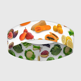 Повязка на голову 3D с принтом VEGETABLE FRUIT ABUNDANCE в Кировске,  |  | арбуз | банан | виноград | гранат | груша | дыня | капуста | клубника | кукуруза | лимон | лук | морковь | овощи | огурец | перец | помидор | фрукты | яблоки