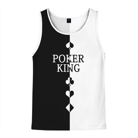 Мужская майка 3D с принтом Король Покера Black в Тюмени, 100% полиэстер | круглая горловина, приталенный силуэт, длина до линии бедра. Пройма и горловина окантованы тонкой бейкой | азартные игры | карты | король | масти карт | покер