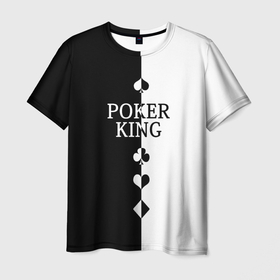 Мужская футболка 3D с принтом Король Покера Black в Санкт-Петербурге, 100% полиэфир | прямой крой, круглый вырез горловины, длина до линии бедер | азартные игры | карты | король | масти карт | покер