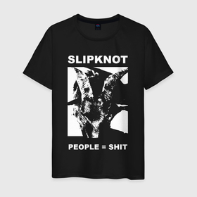Мужская футболка хлопок с принтом Slipknot People Shit в Санкт-Петербурге, 100% хлопок | прямой крой, круглый вырез горловины, длина до линии бедер, слегка спущенное плечо. | band | corey taylor | goat | jim root | metal | mick thomson | slipknot | альтернативный | глэм | готик | гранж | грув | козел | кори тейлор | крис фен | метал | музыка | пост | рок | слайпкнот | слипкнот | слипнот | хард