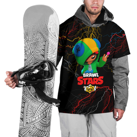 Накидка на куртку 3D с принтом Brawl Stars Leon Молнии в Петрозаводске, 100% полиэстер |  | brawl stars | leon | бравл старз леон | игры на мобильный | молнии