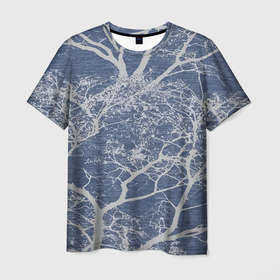 Мужская футболка 3D с принтом Композиция из веток   Природа в Санкт-Петербурге, 100% полиэфир | прямой крой, круглый вырез горловины, длина до линии бедер | abstraction | branch | composition | fashion | nature | tree | абстракция | ветка | дерево | композиция | мода | природа