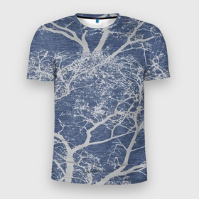 Мужская футболка 3D Slim с принтом Композиция из веток   Природа в Белгороде, 100% полиэстер с улучшенными характеристиками | приталенный силуэт, круглая горловина, широкие плечи, сужается к линии бедра | abstraction | branch | composition | fashion | nature | tree | абстракция | ветка | дерево | композиция | мода | природа