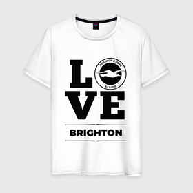 Мужская футболка хлопок с принтом Brighton Love Классика в Екатеринбурге, 100% хлопок | прямой крой, круглый вырез горловины, длина до линии бедер, слегка спущенное плечо. | Тематика изображения на принте: brighton | club | football | logo | love | брайтон | клуб | лого | мяч | символ | спорт | футбол | футболист | футболисты | футбольный