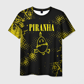 Мужская футболка 3D с принтом nirvana | piranha в Белгороде, 100% полиэфир | прямой крой, круглый вырез горловины, длина до линии бедер | nirvana | smile | курт кобейн | нирвана | смайл