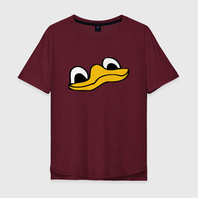 Мужская футболка хлопок Oversize с принтом Утиная моська (duck face) в Белгороде, 100% хлопок | свободный крой, круглый ворот, “спинка” длиннее передней части | Тематика изображения на принте: duck | face | мем | моська | утиная | утка