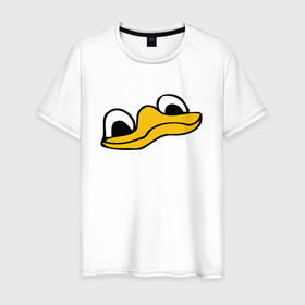 Мужская футболка хлопок с принтом Утиная моська (duck face) в Рязани, 100% хлопок | прямой крой, круглый вырез горловины, длина до линии бедер, слегка спущенное плечо. | duck | face | мем | моська | утиная | утка