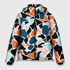 Мужская зимняя куртка 3D с принтом Абстрактный современный разноцветный узор в оранжево серых тонах , верх — 100% полиэстер; подкладка — 100% полиэстер; утеплитель — 100% полиэстер | длина ниже бедра, свободный силуэт Оверсайз. Есть воротник-стойка, отстегивающийся капюшон и ветрозащитная планка. 

Боковые карманы с листочкой на кнопках и внутренний карман на молнии. | abstract pattern | blue | orange | абстрактный узор | оранжевый | синий