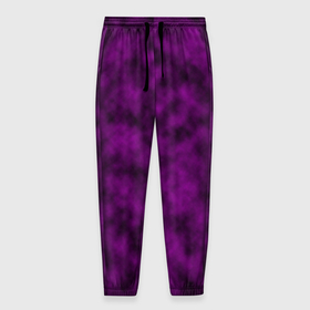 Мужские брюки 3D с принтом Черно пурпурная облачность , 100% полиэстер | манжеты по низу, эластичный пояс регулируется шнурком, по бокам два кармана без застежек, внутренняя часть кармана из мелкой сетки | abstract pattern | purple | бордовый | облака | пурпурный | размытие | черный