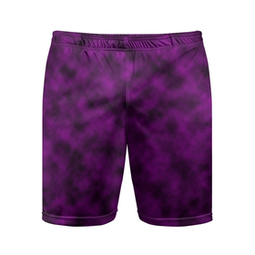 Мужские шорты спортивные с принтом Черно пурпурная облачность в Тюмени,  |  | abstract pattern | purple | бордовый | облака | пурпурный | размытие | черный