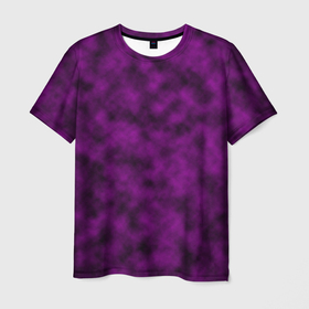 Мужская футболка 3D с принтом Черно пурпурная облачность , 100% полиэфир | прямой крой, круглый вырез горловины, длина до линии бедер | Тематика изображения на принте: abstract pattern | purple | бордовый | облака | пурпурный | размытие | черный