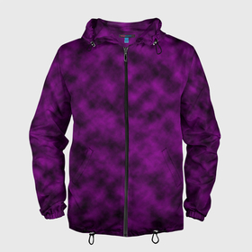 Мужская ветровка 3D с принтом Черно пурпурная облачность в Кировске, 100% полиэстер | подол и капюшон оформлены резинкой с фиксаторами, два кармана без застежек по бокам, один потайной карман на груди | abstract pattern | purple | бордовый | облака | пурпурный | размытие | черный