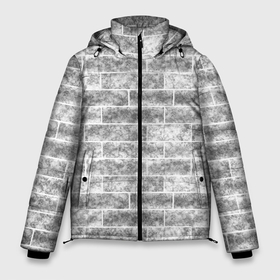 Мужская зимняя куртка 3D с принтом Серая кирпичная стена стиль лофт в Новосибирске, верх — 100% полиэстер; подкладка — 100% полиэстер; утеплитель — 100% полиэстер | длина ниже бедра, свободный силуэт Оверсайз. Есть воротник-стойка, отстегивающийся капюшон и ветрозащитная планка. 

Боковые карманы с листочкой на кнопках и внутренний карман на молнии. | brick wall | loft | marble | texture | кирпичная стена | лофт | серый